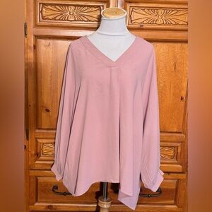 ANDREE BY UNIT Dusty Pink V-Neck Oversized Blouse